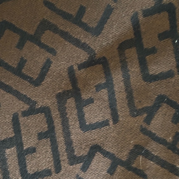 FENDI Wool  Brown warm scarves with logo accent - Picture 8 of 11